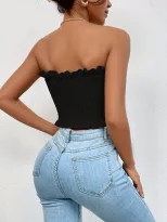 Womens Sexy Ruched Strapless Top Breathable Fabric Anti Slip Design Versatile Layering Ideal for