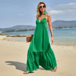 Womens Sexy Backless Maxi Dress Spaghetti Straps Flowy Hem Beachwear Summer Collection Wholesale