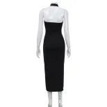 Bodycon Maxi Dress Sexy Cross Back Design Solid Color Elegant Fit Perfect for Parties and Evenin
