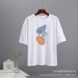 Abstract Aesthetic Printed T Shirt for Women Soft Cotton Loose Fit Basic Style Summer Casual Wea
