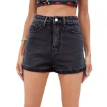 High Waisted Loose Fit Denim Shorts A Line Silhouette Flattering Design Comfortable Fabric Summe