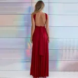 Summer Maxi Dress Versatile Tie Styles Halter Neck Red Color Perfect for Beach Parties or Casual