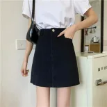 流行洋气显瘦牛仔半身包臀裙黑色高腰a字纯欲风甜辣妹学生短裙子