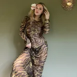 Summer Womens Dress Fashionable Long Sleeve Round Neck Sexy Tie Back Bodycon Style Perfect for P