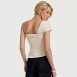 Summer Womens Cold Shoulder T Shirt Sexy Sleeveless Elegant Design High Quality Fabric Casual We