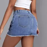 High Waisted Denim Mini Skirt Slim Fit Stylish Design Trendy for Summer Wholesale Availability