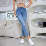 Womens Slim Fit Denim Pants Casual Versatile Trendy Perfect for Everyday Wear Wholesale Availabl