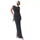 Sleeveless Polka Dot Dress Slim Fit Elegant Bodycon Style Perfect for Summer Events Wholesale Av