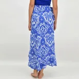 Vintage Paisley Print Asymmetrical Midi Skirt Retro Style Bohemian Vibe Perfect for Summer Whole