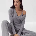 Womens Soft Modal 3 Piece Set Casual Cardigan Tapered Pants and Cami Top Autumn Winter Fashion W