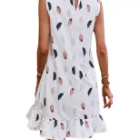 Loose Floral Print Sleeveless Dress Comfortable Fit Lightweight Fabric Summer Style Available fo
