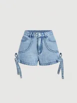 Casual Womens Denim Shorts Slim Fit Drawstring Design Versatile Style Perfect for Summer Ready t