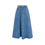 High Waisted A Line Denim Skirt Elegant Design Flowy Silhouette Casual Chic Wholesale Available