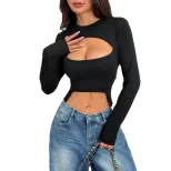Trendy Street Style T Shirt Spring Summer Collection Slim Fit Cropped Layered Look Wholesale Ava