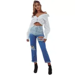 Casual Ripped Straight Leg Jeans Versatile Trendy Comfortable Streetwear Style for Everyday Use