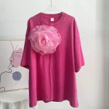 Womens Vintage Style Short Sleeve Cotton T Shirt Washed Wax Dyed Faded Look Streetwear Summer Ca