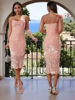 Satin Bodycon Dress Floral Jacquard Sleeveless Sexy Fit Evening Wear Cocktail Party Wholesale Av