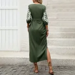 Vintage Bohemian Print Maxi Dress Casual Beach Vacation Comfortable Fit Available for Wholesale