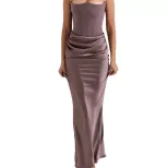Multi Color Strapless Bodycon Jumpsuit Ruched Design Boned Structure Long Length Perfect for Par