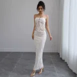 Lace Bustier and Midi Skirt Set High End Slim Fit Vacation Style Perfect for Summer Getaways Who