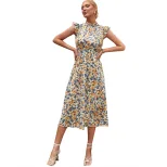 High Waisted Floral Dress Casual Elegant Summer Style Perfect for Vacation Wholesale Available
