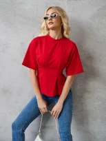 Womens Loose Fit Cotton T Shirt Short Sleeve Solid Color Comfortable Round Neck Summer Casual We