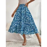 Floral Midi Skirt Casual Versatile Commuter Style Perfect for Vacation or Everyday Wear Wholesal