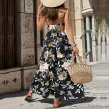 Floral Maxi Dress Elegant Casual Sleeveless Lightweight Fabric Perfect for Vacation or Summer Ev