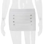 Mini Bodycon Skirt with Studded Details Low Waist Design Summer Fashion Available in White Wholesale Sizes S M L