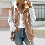 Plaid Loose Cardigan Fashionable Knit Sweater Cozy Fabric Stylish Design Perfect for Fall Winter
