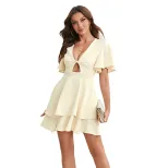 Womens Hollow Out A Line Dress Sexy Waist Cinching Flowy Design Perfect for Vacations and Specia