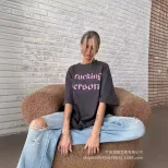 Vintage Graphic Print T Shirt Summer Style Casual Fit Loose Cotton Top Womens Fashion Wholesale