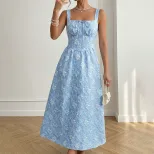 Floral A Line Dress Sweet and Fresh Design Sleeveless Waist Defined Summer Style Wholesale Avail