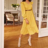 Elegant V Neck Backless Maxi Dress Waist Defining High Slit Slim Fit Perfect for Evening Events