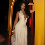 Bodycon Dress Solid Color V Neck Ruched Waist Long Length Elegant Evening Wear Wholesale Availab