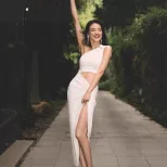 Sexy Hollow Out High Waist Slit Dress Asymmetrical Shoulder Bodycon Fit Autumn Fashion Perfect f