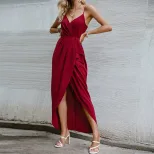 Womens Solid Color Spaghetti Strap Dress Lightweight Fabric Casual Style Perfect for Spring Summ
