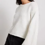 Knit Sweater Round Neck Long Sleeve Sexy Backless Tie Design Short Style Casual Wear for Autumn