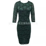 欧美外贸女装春夏蕾丝可拆卸雪纺不规则下摆连衣裙伴娘晚礼服
