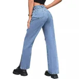 Casual Womens Ripped Denim Jeans Stylish Versatile Streetwear Perfect for Everyday Wear Wholesal