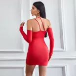 Womens Bodycon Mini Dress Sexy Spaghetti Strap European and American Style Nightclub Party Wear