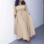 Plus Size African Long Dress Fashionable Tie Design Elegant Style Spring Summer Collection Whole