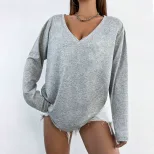 Womens Loose Fit Long Sleeve T Shirt Comfortable Slimming Versatile Spring Summer Essential Whol