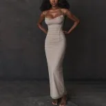 Womens Bodycon Dress Sexy Low Cut Solid Color Slim Fit Elegant Style Perfect for Parties and Eve