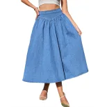 A Line Denim Skirt for Women Trendy Design Comfortable Fit Versatile Style Perfect for Casual Ou