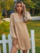 Polka Dot Dress V Neck Elegant Style Casual Wear Available for Wholesale OEM ODM service bulk or