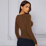 Elegant French Style Womens T Shirt Slim Fit Sophisticated Design Spring Summer Fashion Wholesal