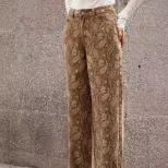 Casual Straight Leg Womens Trousers Slim Fit Stylish Design Comfortable Fabric Perfect for Every
