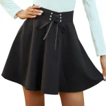 High Waisted A Line Skirt Fashionable Slim Fit Short Length Tie Detail Casual Wear for Women Who