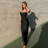 Sexy Backless Bodycon Maxi Dress Elegant Design Spring Summer Collection European and American S